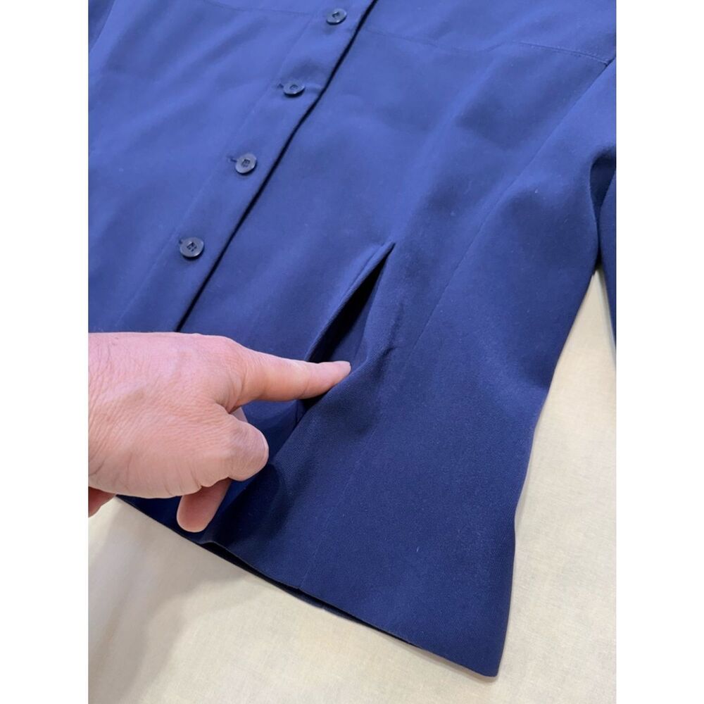 Vintage 90s Amanda Smith 2pc Pant Suit Blazer Set - navy Blue - Women’s Size 12 - Picture 10 of 17